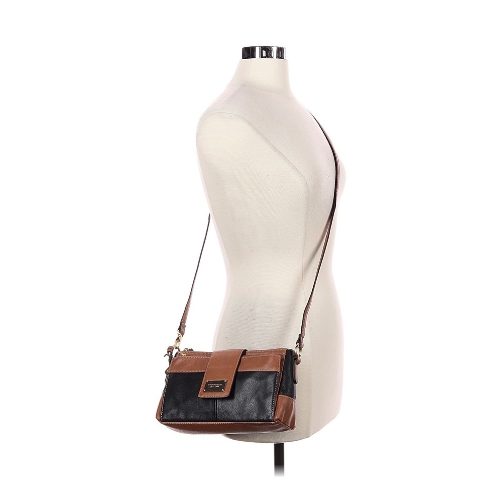 Tignanello Crossbody‎ Bag Womens Small Black Brown Good Leather Colorblock